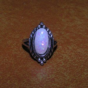 NWOT White Angel Opal Antiqued Fashion Ring